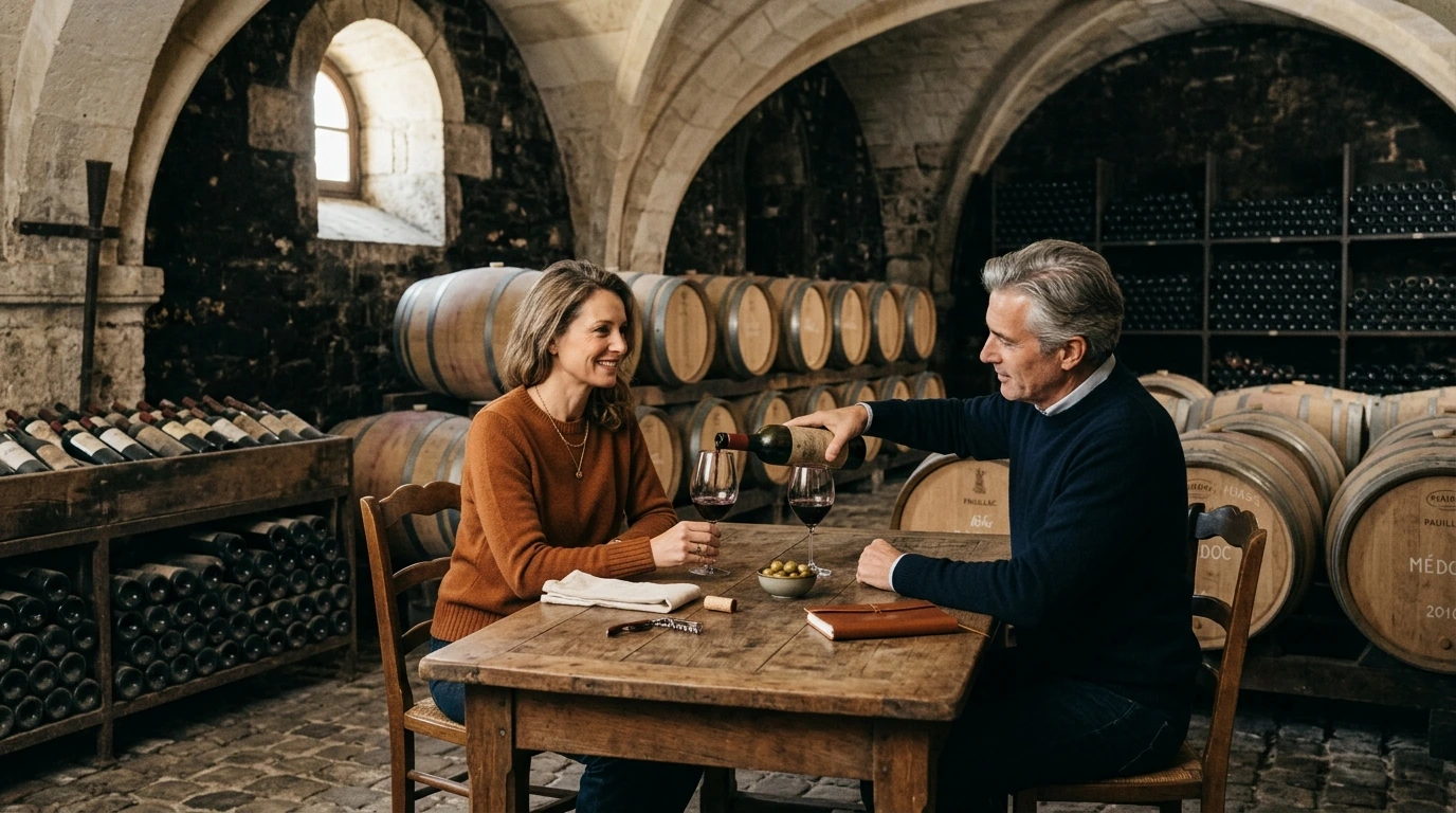 Cave à vins élégante à Pauillac, Bordeaux