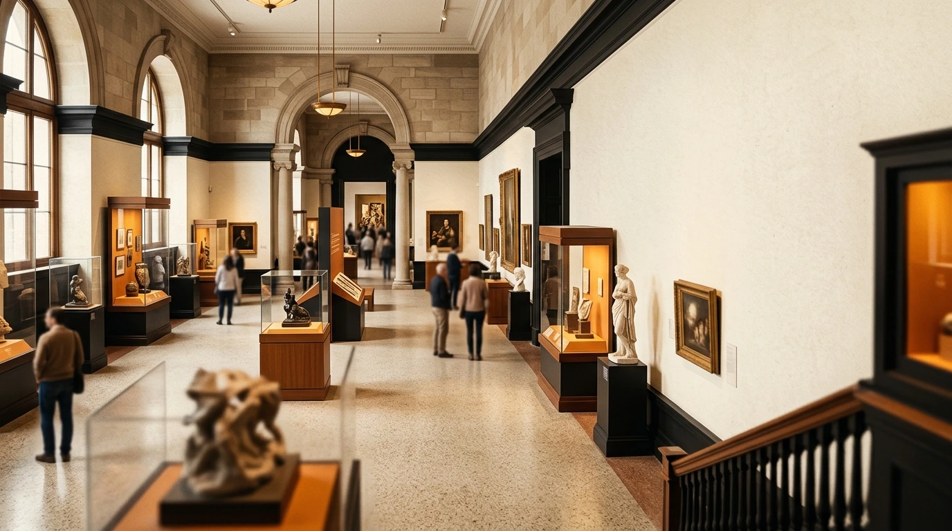 Galerie de musée, intérieur grand palais parisien