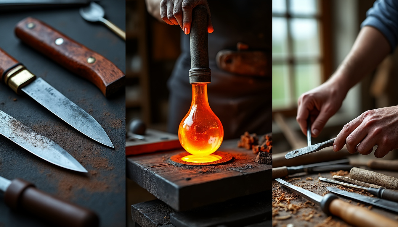 découvrez les portraits fascinants du coutelier, du verrier et de l'ébéniste, artisans passionnés qui perpétuent des savoir-faire d'exception à travers leurs créations uniques.
