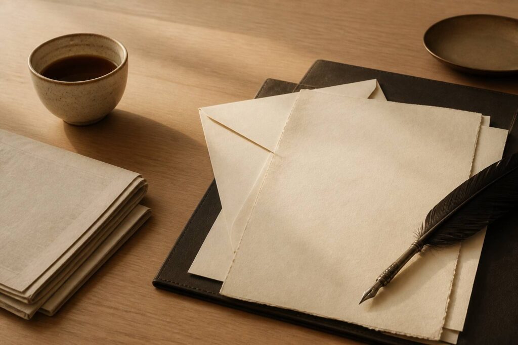 Lettres et enveloppes élégantes pour une newsletter raffinée