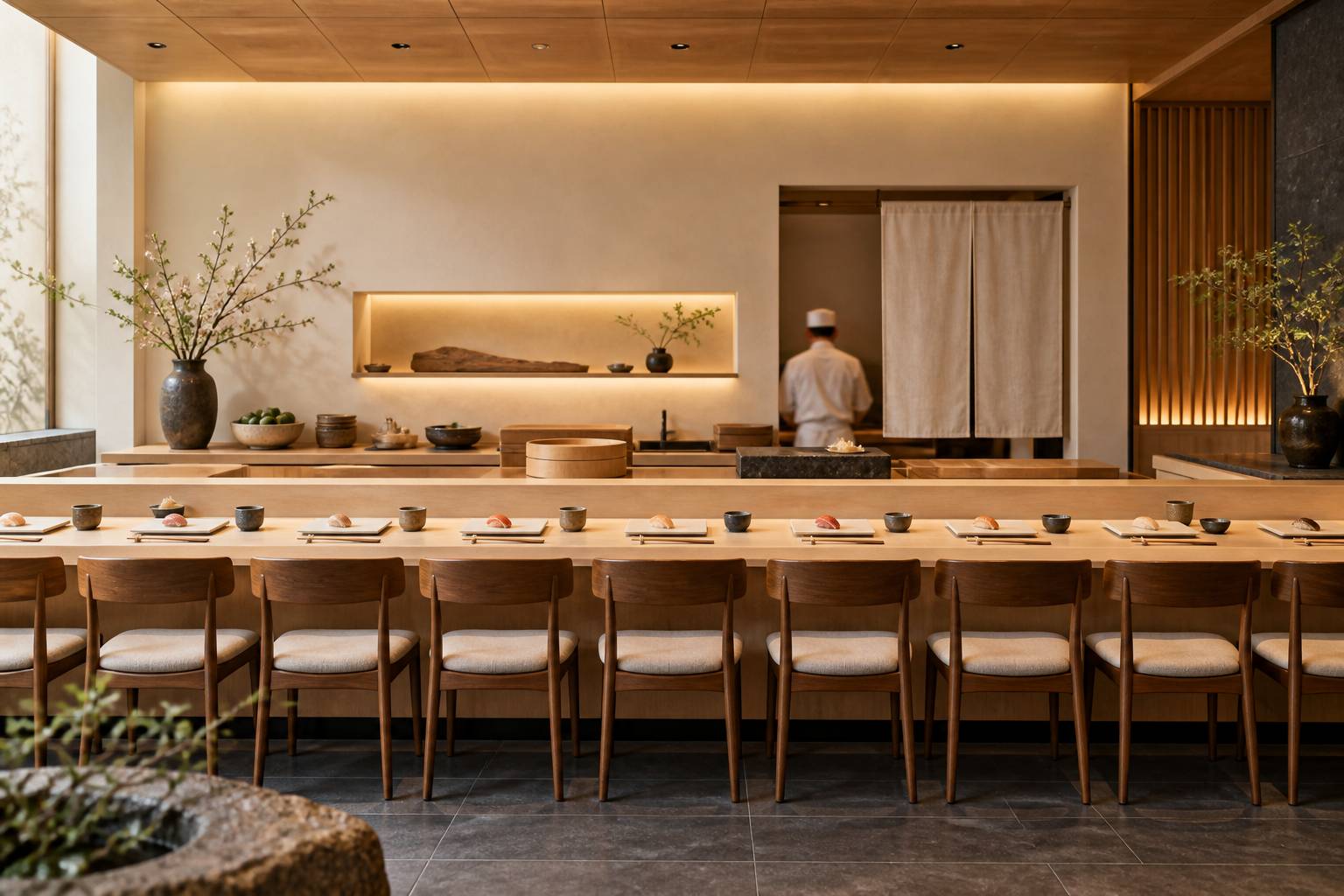 Illustration éditoriale du sujet : Sushi Yoshinaga : L'art authentique du sushi japonais